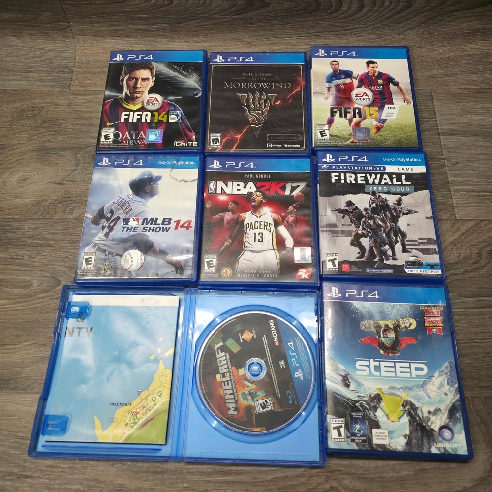PS4 Games Bundle FIFA NBA Minecraft Steep Firewall Morrowind‎